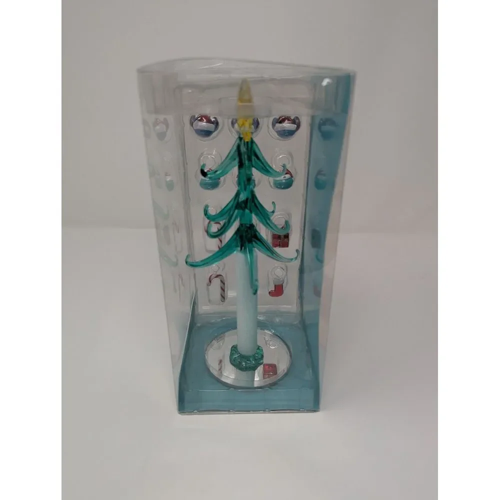 Disney Lilo Stitch Glass Table Top Christmas Tree 13pc Ornaments NEW IN BOX 2024